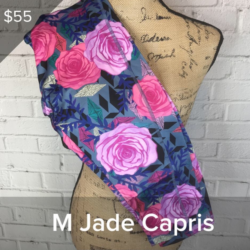 Floral Jade Workout Capri Leggings LuLaRoe
